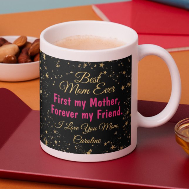 Modern Typography Black Best Mom Ever Mothers Day Mug (Creator Uploaded)