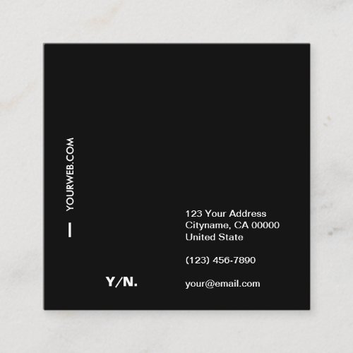 Modern Typography BlackWhite Square Business Card