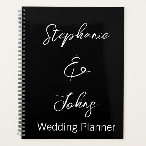 Modern Typography Black White Trendy Wedding Planner