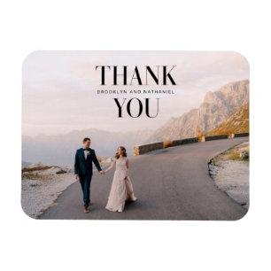 Modern Typography Bold Thank You Magnet