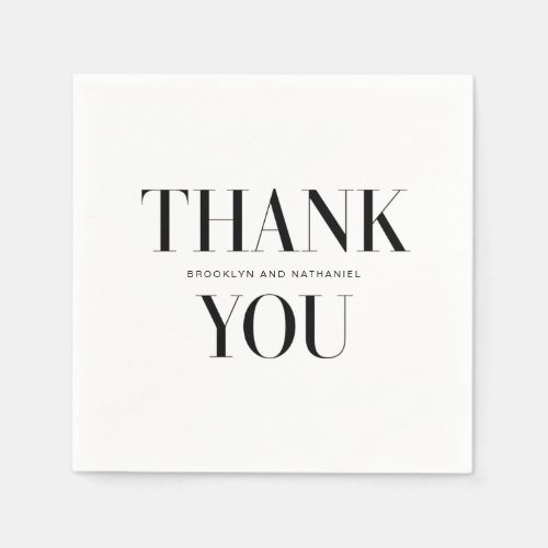  Modern Typography Bold Thank You Napkins