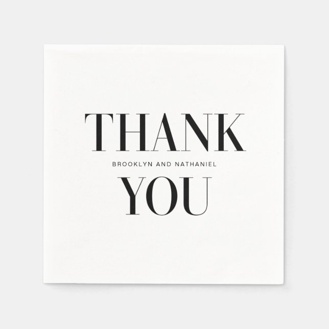  Modern Typography Bold Thank You Napkins (Front)