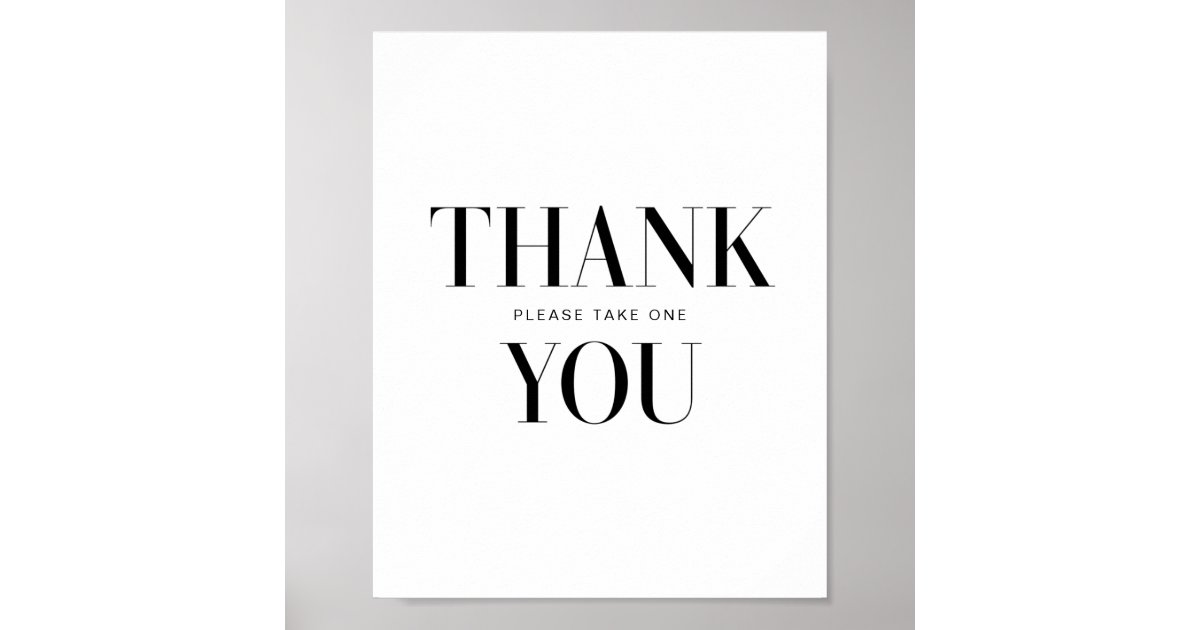 Modern Typography Bold Thank You Sign | Zazzle