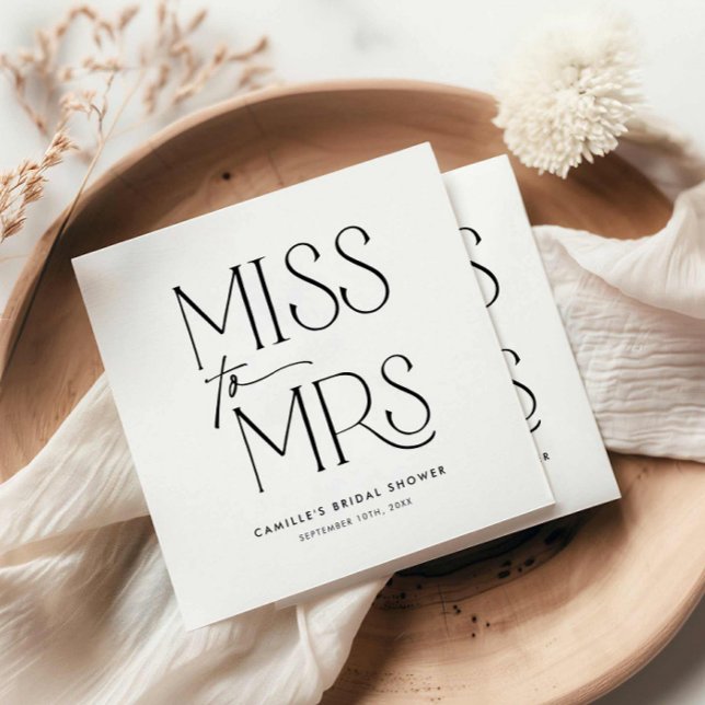 Modern Typography Bridal Shower Napkins (Elegant Modern Bridal Shower Napkins)