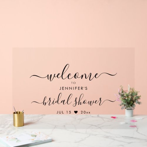 Modern Typography Bridal Shower Welcome Black Acrylic Sign