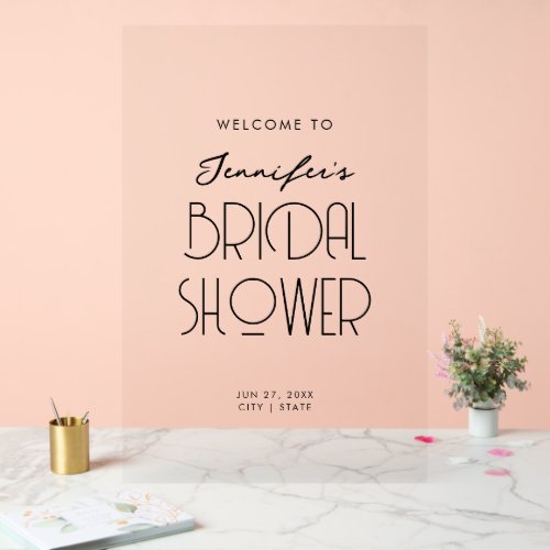 Modern Typography Bridal Shower Welcome Black Acrylic Sign