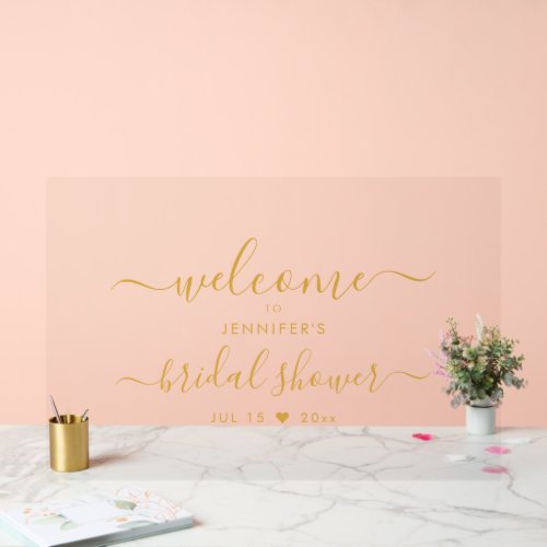 Modern Typography Bridal Shower Welcome Gold Acrylic Sign