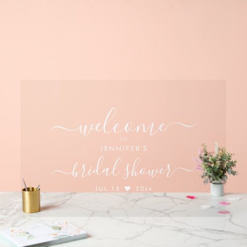 Modern Typography Bridal Shower Welcome White Acrylic Sign