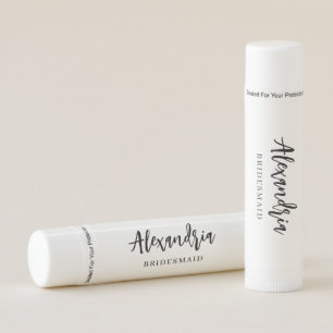Modern Typography Bridesmaid Gift Custom Lip Balm