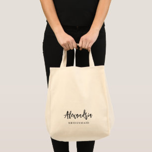 Modern Typography Bridesmaid Gift Personalized Tote Bag