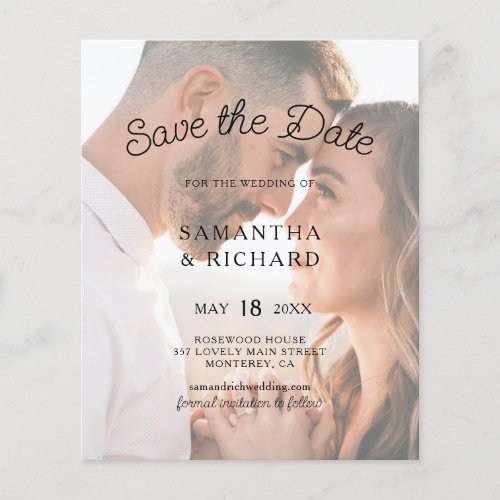 Modern Typography Budget Photo Save The Date Flyer