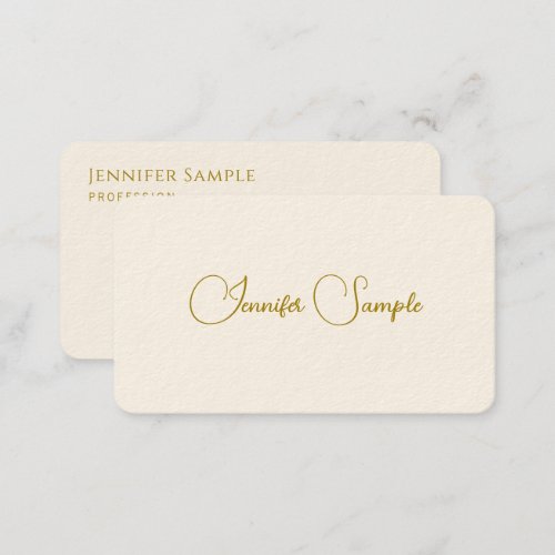 Modern Typography Business Cards Gold Look Text
