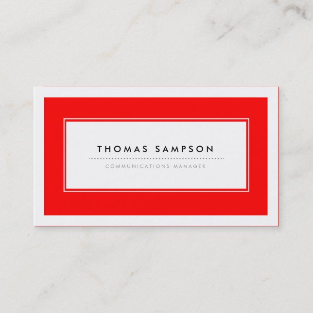 Modern Typography Business Cards - Red (Front)