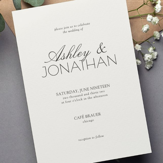 Modern Typography-Centric Wedding Invitation (Creator Uploaded)