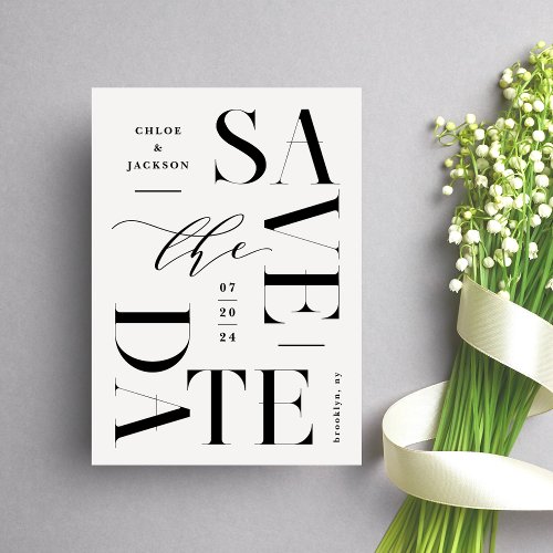 Modern Typography Chic Save The Date