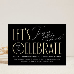 Modern Typography Chic Wedding Shower Invitation