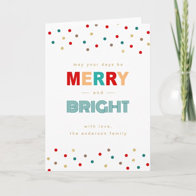 Modern Typography Colorful Confetti Dots Christmas Holiday Invitation