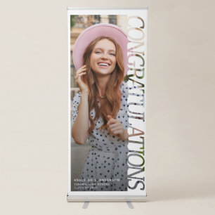 Modern Typography Congratulations Graduate Photo Retractable Banner