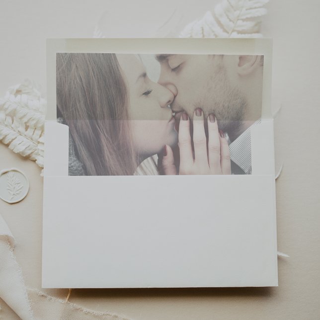 Modern Typography Coordinate Photo Wedding Envelope Liner (Creator Uploaded)
