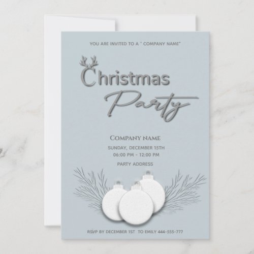 Modern  typography corporate Christmas party Invitation