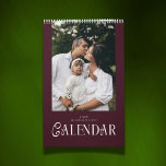 Modern Typography Custom Family Photo Burgundy  Calendar<br><div class="desc">Elevate your space with this Modern Minimal Chic Typography Custom Family Photo Burgundy Calendar, designed for those who love simplicity with a touch of elegance. Featuring a sleek layout, refined typography, and ample room for your favorite family photos, this calendar blends modern style with meaningful personalization. Each month highlights a...</div>