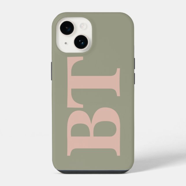 Modern Typography Custom Initials Monogram Iphone Case (Back)