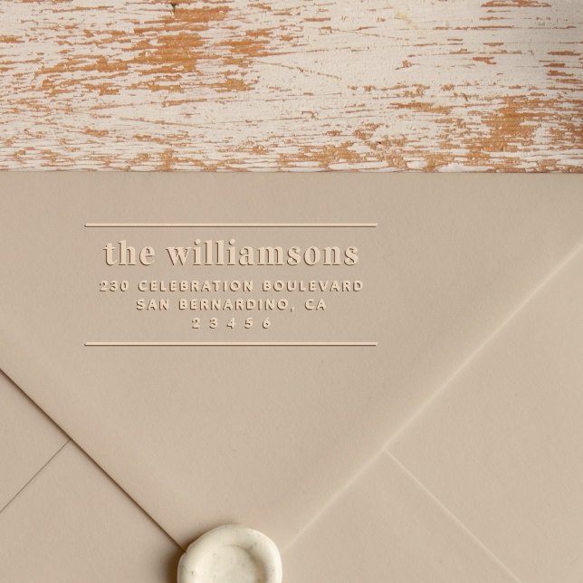Modern Typography | Custom Name & Return Address Embosser (Embooser Mock-up)