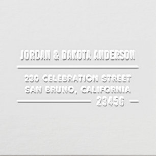 Modern Typography Custom Names & Return Address Embosser