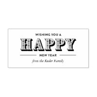 Modern Typography Custom New Year Rubber Stamp