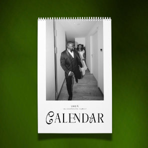 Modern Typography Custom Newlyweds Wedding Photo Calendar