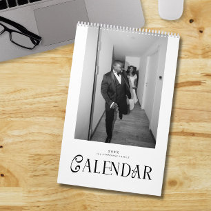 Modern Typography Custom Newlyweds Wedding Photo Calendar