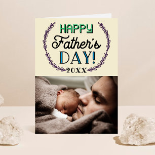 Modern Typography Custom Photo Father's Day Cards