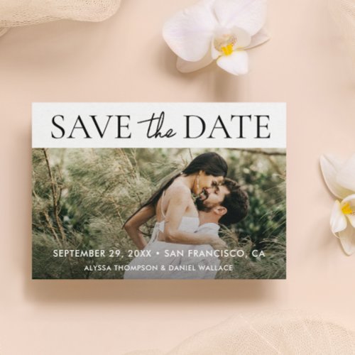 Modern Typography Custom QR CODE Photo Wedding Save The Date