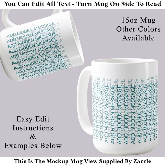 Modern Typography Custom Secret Message TT Coffee Mug (Creator Uploaded)