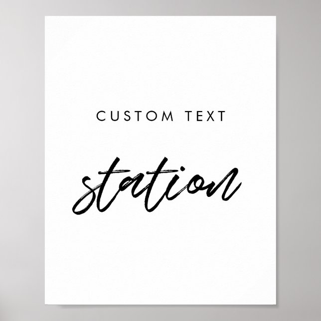 Modern typography Custom wedding station sign (Front)
