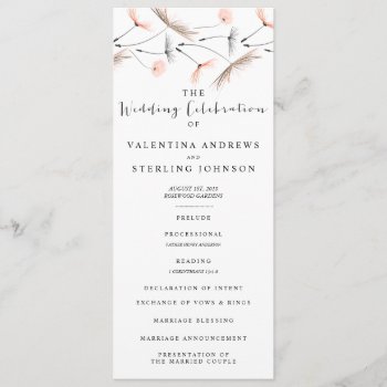 Modern Typography Dandelion Wedding Program Card by Jujulili at Zazzle