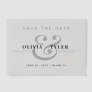 Modern typography dark wedding save date overlay vellum invitations