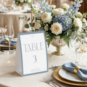 Modern Typography Dusty Blue Wedding Thank You  Paper Table Tent