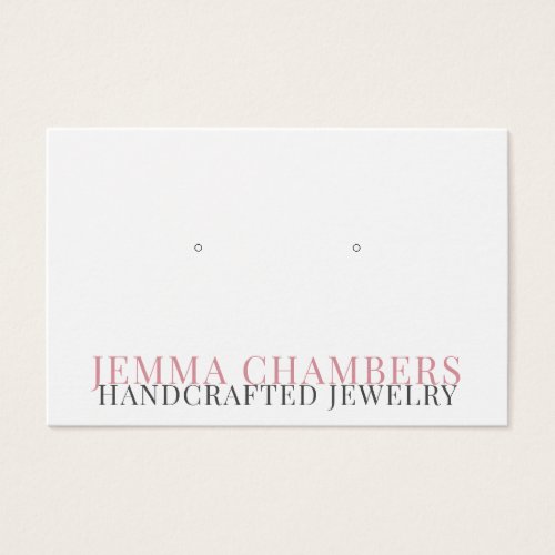 Modern Typography Earring Jewelry Display Card