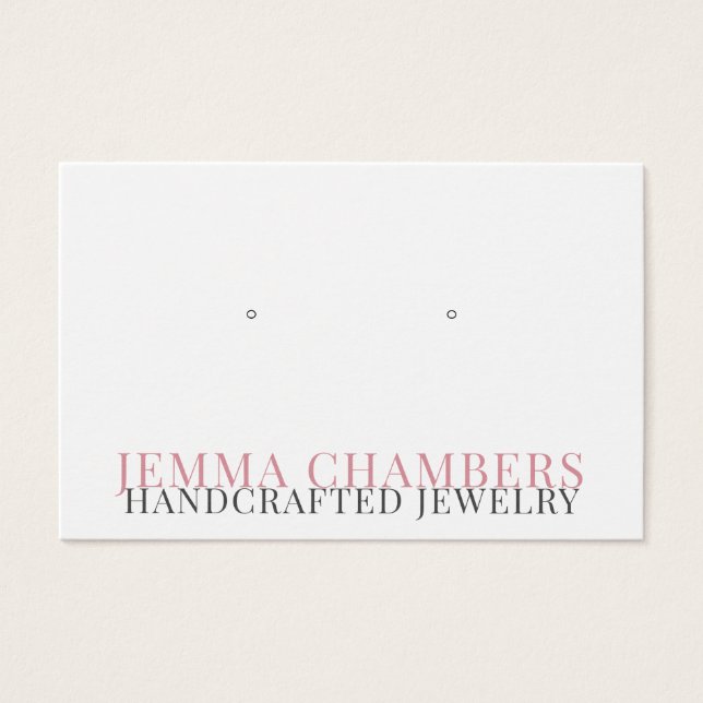 Modern Typography Earring Jewelry Display Card (Front)
