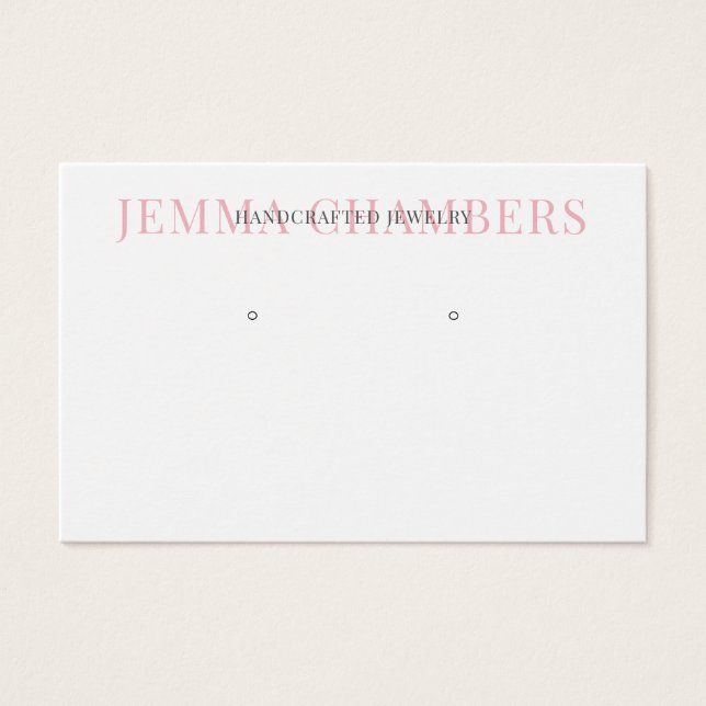 Modern Typography Earrings Jewelry Display Cards (Front)
