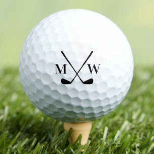 Modern Typography Elegant Initial Monogram Golf Balls