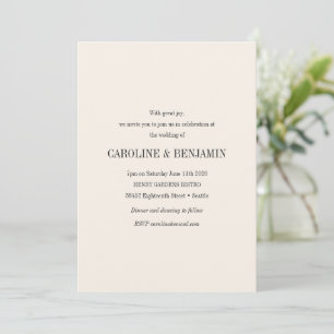 Modern Typography Elegant Ivory QR Code Wedding Invitation