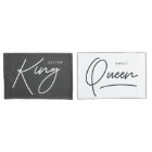 Modern typography elegant king queen pillow case