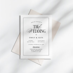 Modern Typography Elegant Letterpress Invitation