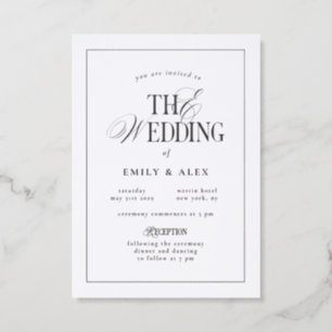 Modern Typography Elegant Letterpress Invitation