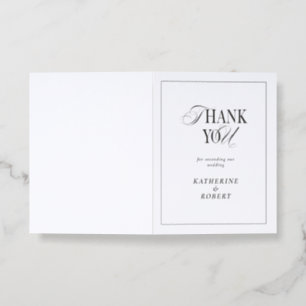 Modern Typography Elegant Letterpress Thank You Card