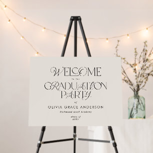 Modern typography elegant natural graduate welcome foam board