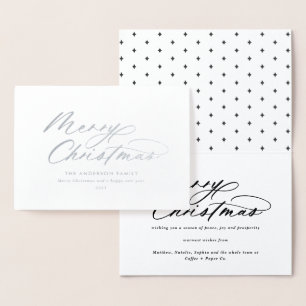 Modern typography elegant script Christmas Foil Ca Foil Card