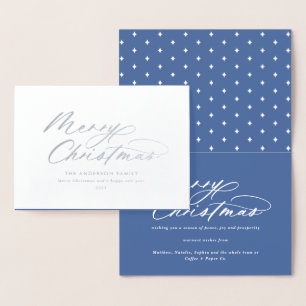 Modern typography elegant script Christmas Foil Ca Foil Card